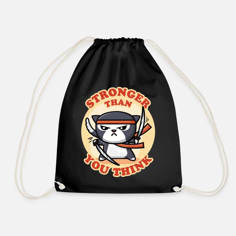Chat Ninja - Sac de sport léger - noir
