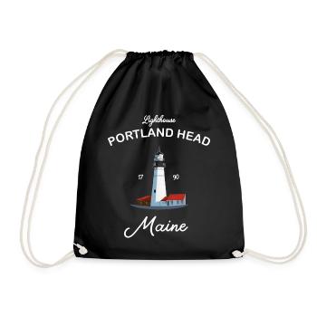 Portland, Lighthouse Head, Maine - Turnbeutel - Schwarz - Vorne