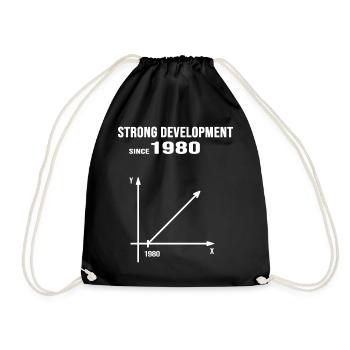 1980 geburtstag jubiläum strong development - Turnbeutel - Schwarz - Vorne