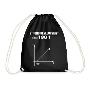 1981 geburtstag jubiläum strong development - Turnbeutel - Schwarz - Vorne