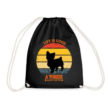 Life Is Good A Yorkie Makes It Better - Turnbeutel - Schwarz - Vorne