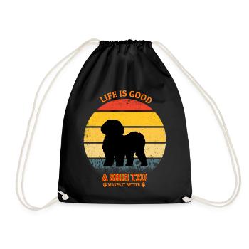 Life Is Good A Shih Tzu Makes It Better - Turnbeutel - Schwarz - Vorne