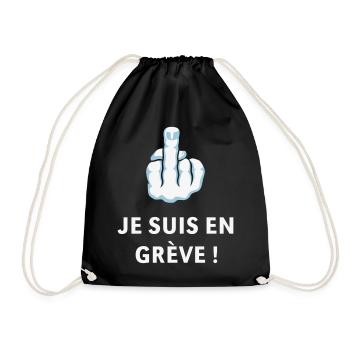 Doigt D’Honneur – Je Suis En Grève ! (Médius) - Sac de sport léger - noir - Devant