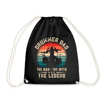 Drummer Dad Schlagzeuger Legende - Turnbeutel - Schwarz - Vorne
