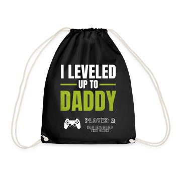 Level Up Daddy Gaming Shirt - Turnbeutel - Schwarz - Vorne