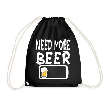 Low Battery Need more Beer - Drawstring Bag - black - Front