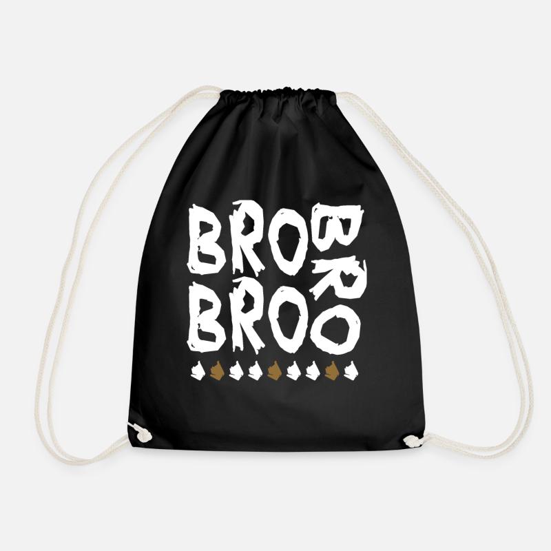 bro bro bro - Drawstring Bag - black