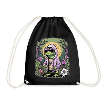 Rapper frog - Drawstring Bag - black - Front