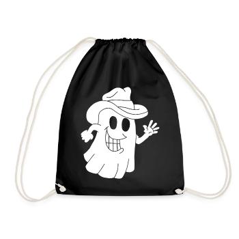 Cowboy Ghost - Drawstring Bag - black - Front