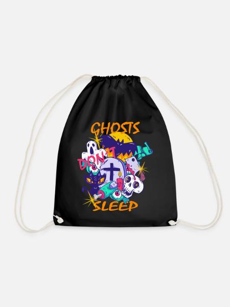 HALLOWEEN GHOSTS DON T SLEEP - Turnbeutel - Schwarz