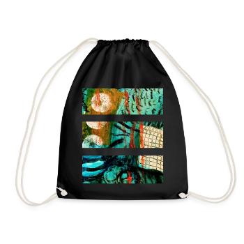 Paysage abstrait aux couleurs vives - Sac de sport léger - noir - Devant
