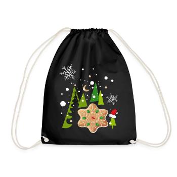 Advent, Pfefferkuchen, Kekse - Turnbeutel - Schwarz - Vorne