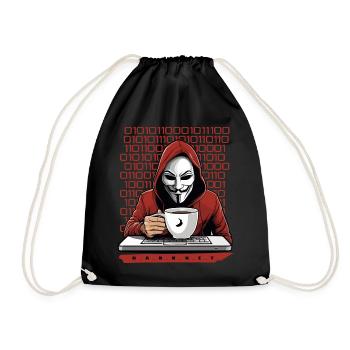 Anonymous Hacker - Turnbeutel - Schwarz - Vorne