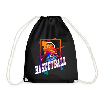 basket-ball basketteur joueur de basket-ball Vintage coloré - Sac de sport léger - noir - Devant