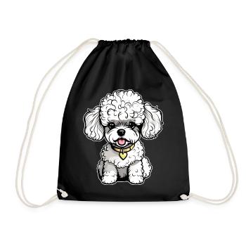 Caniche mignon II - Sac de sport léger - noir - Devant