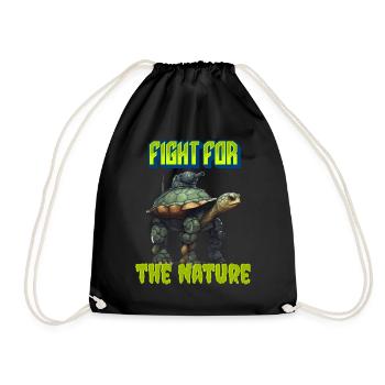 Fight for the Nature - Drawstring Bag - black - Front