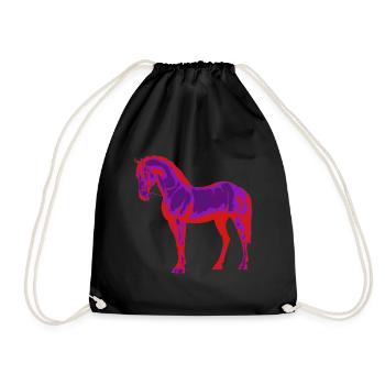 Horse neon - Drawstring Bag - black - Front