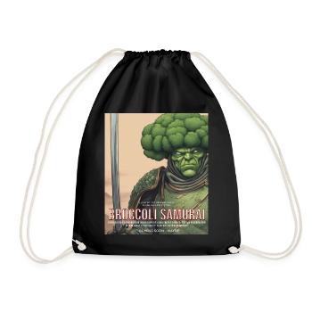 Broccoli Samurai Movie Design - Drawstring Bag - black - Front