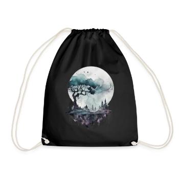 Spooky Moon - Drawstring Bag - black - Front