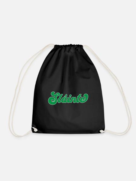 Celtic Toast: Sláinte - Drawstring Bag - black