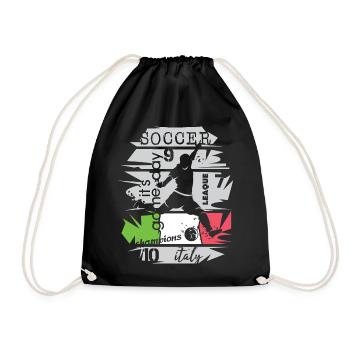 Fußball Italien Torschuss Team Illustration Symbol - Turnbeutel - Schwarz - Vorne