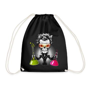 Crâne en scientifique sombre dans le laboratoire - Sac de sport léger - noir - Devant