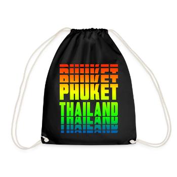 Phuket Thailand Regenbogen Design - Turnbeutel - Schwarz - Vorne