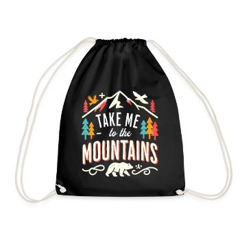 Take me to the Mountains - Drawstring Bag - black - Front