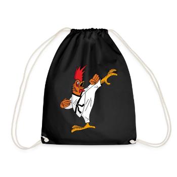 Coq et karaté - Sac de sport léger - noir - Devant