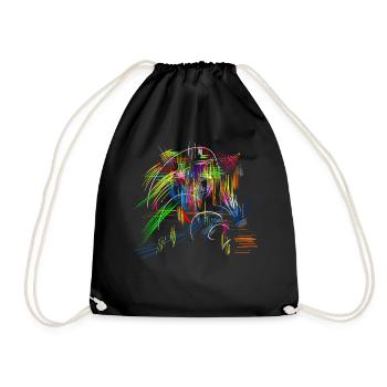 abstrait - Sac de sport léger - noir - Devant
