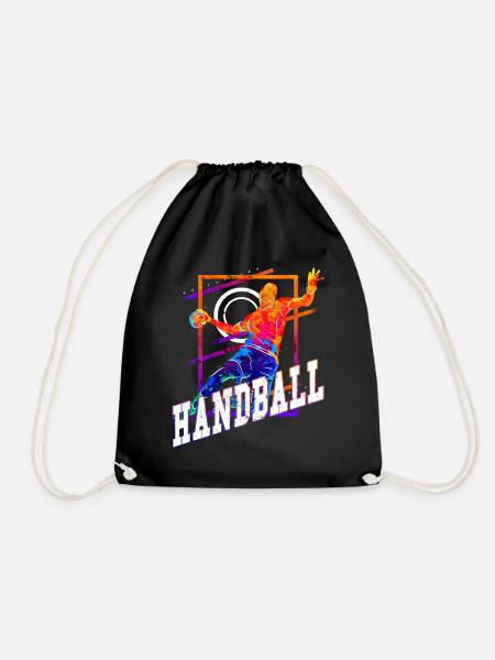Handball Handballspieler Handballer Vintage Retro - Turnbeutel - Schwarz