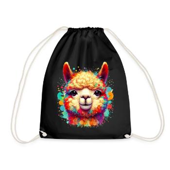 Alpaca - Drawstring Bag - black - Front