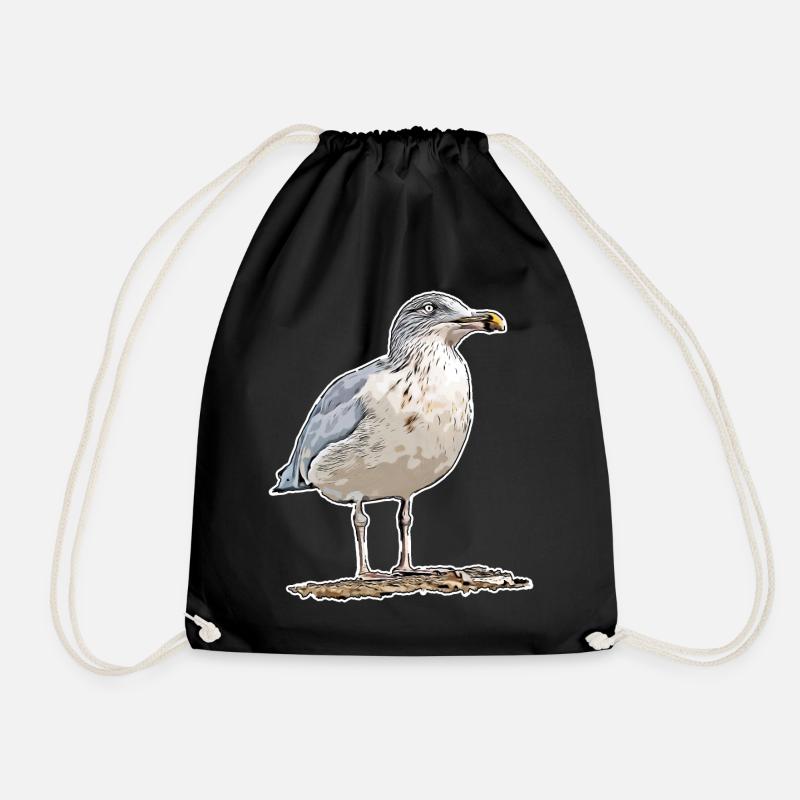 Möwe - Turnbeutel - Schwarz