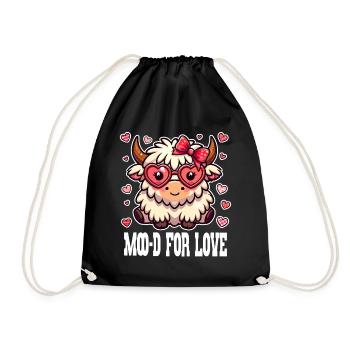 Moo-d for Love - Douce vache de la Saint-Valentin - Sac de sport léger - noir - Devant