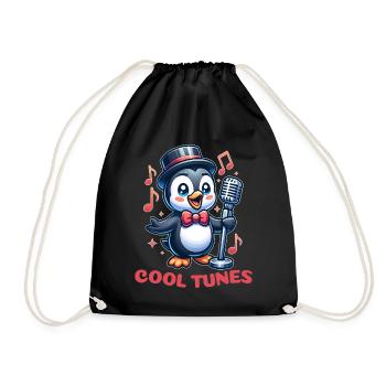 Pinguin-Jazz-Sängerin - Turnbeutel - Schwarz - Vorne
