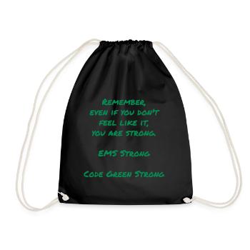 EMS Strong Code Green Strong - Drawstring Bag - black - Front