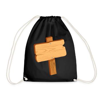 Panneau rustique en aspect bois sans texte - Sac de sport léger - noir - Devant