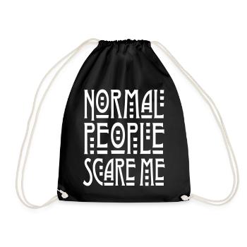 Normal People Scare Me - Drawstring Bag - black - Front