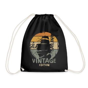 altes vintage Segelschiff - Meere und Ozean Symbol - Turnbeutel - Schwarz - Vorne