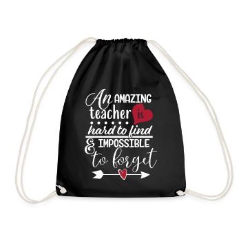 Amazing Teacher is Hard To Find - Drawstring Bag - black - Front