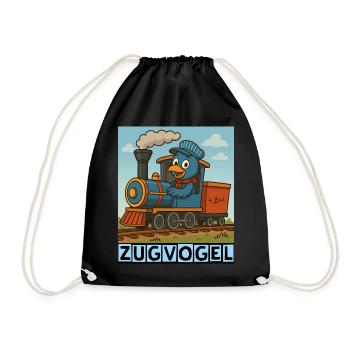 Zugvogel by Rico Beck - Turnbeutel - Schwarz - Vorne