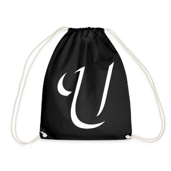 Elegant Letter U pattern with dynamic shape - Drawstring Bag - black - Front