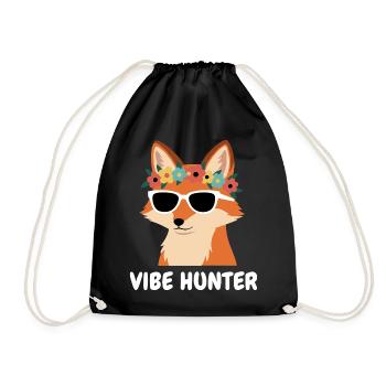 Vibe Hunter Fuchs mit Blumenkranz - Turnbeutel - Schwarz - Vorne