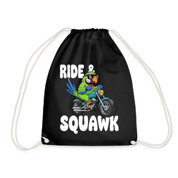 Perroquet enragé à moto - Sac de sport léger - noir - Devant