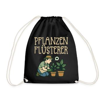 Pflanzenflüsterer Gärtner - Turnbeutel - Schwarz - Vorne