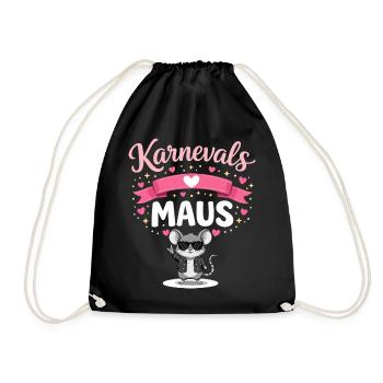 Karnevalsmaus Köln Damen Pink Alaaf Fasching - Turnbeutel - Schwarz - Vorne