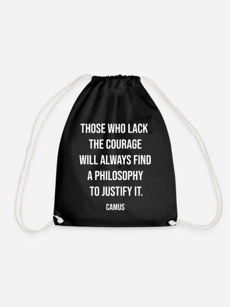 Le courage défie les excuses Citation de Camus - Sac de sport léger - noir
