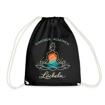 Inspire, expire, sourire - Cadeau de yoga - Sac de sport léger - noir - Devant