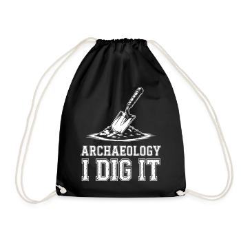 Archäologie Ich grabe es Tee - Turnbeutel - Schwarz - Vorne