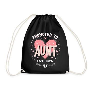 Tante 2026 Tante 2026 Befördert zu Tante 2026 - Turnbeutel - Schwarz - Vorne